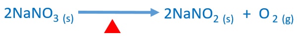 sodium nitrate NaNO3 decompose when heating